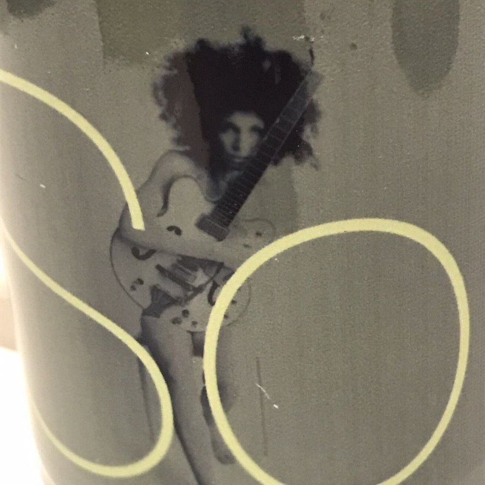 SOLO female electric guitar singer 70's ceramic mug coffee 12 oz England RARE